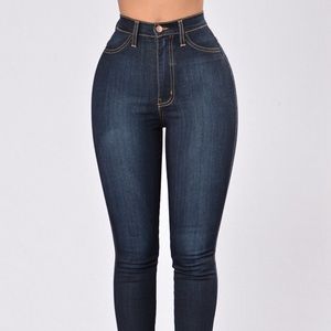 Fashion Nova jeans high waisted dark wash denim